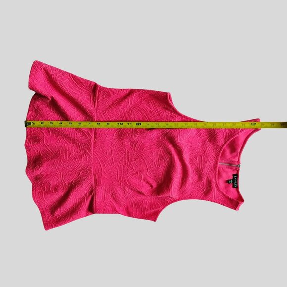 Express Womens Sleeveless Textured Peplum Top Size M Coral Red - Picture 5 of 6